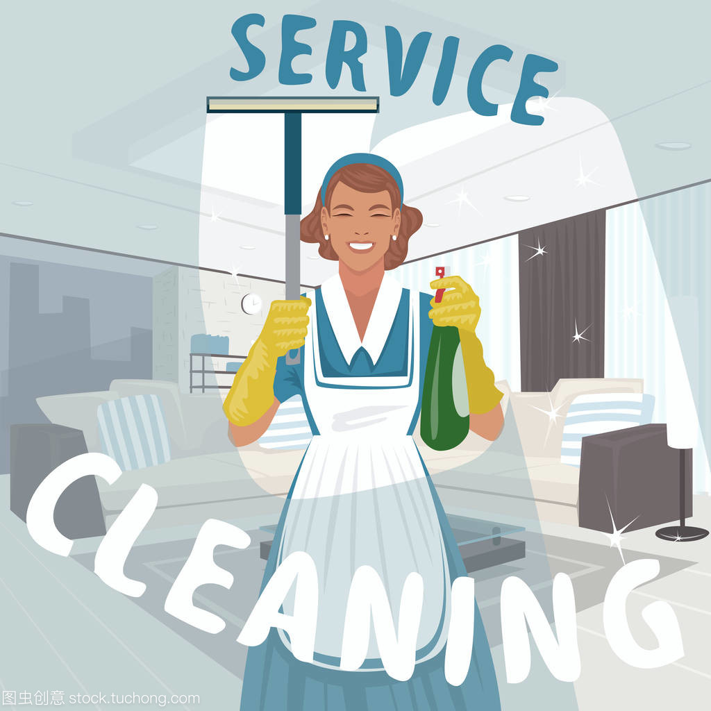 清洁妇女洗涤窗口